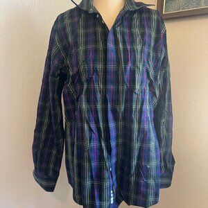 Men's 16½-35 No-Iron Plaid Button-Down Shirt